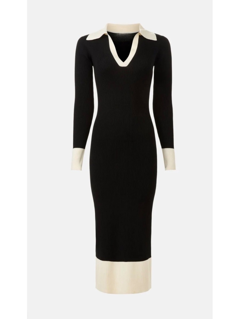 Belle ribbed FIFTEEN TWENTY BRAND polo dress black white $180